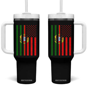 Portuguese Flag Tumbler With Handle Vintage USA Flag Portugal Pride Gifts TS10 One Size: 40 oz Black Print Your Wear