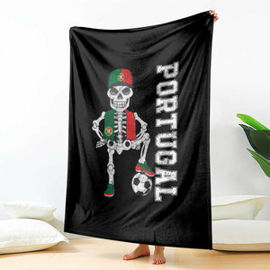 Portugal Soccer Throw Blanket Skeleton Portuguese Flag Futebol Football Player TS10 Print Your Wear