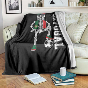 Portugal Soccer Throw Blanket Skeleton Portuguese Flag Futebol Football Player TS10 Print Your Wear