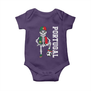 Portugal Soccer Baby Onesie Skeleton Portuguese Flag Futebol Football Player TS10 Purple Print Your Wear