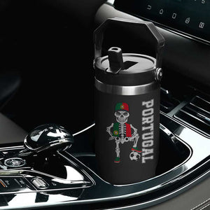 Portugal Soccer Flip Straw Tumbler Skeleton Portuguese Flag Futebol Football Player TS10 Print Your Wear