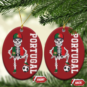 Portugal Soccer Christmas Ornament Skeleton Portuguese Flag Futebol Football Player TS10 Oval Red Print Your Wear