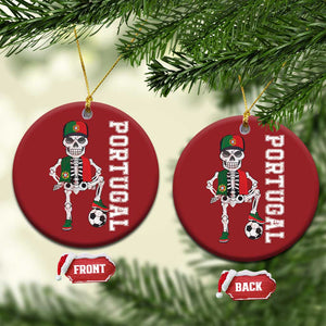 Portugal Soccer Christmas Ornament Skeleton Portuguese Flag Futebol Football Player TS10 Circle Red Print Your Wear