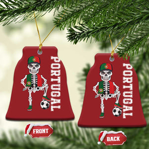 Portugal Soccer Christmas Ornament Skeleton Portuguese Flag Futebol Football Player TS10 Bell Flake Red Print Your Wear
