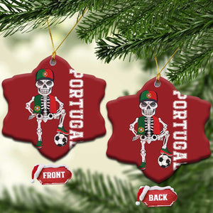Portugal Soccer Christmas Ornament Skeleton Portuguese Flag Futebol Football Player TS10 Snow Flake Red Print Your Wear