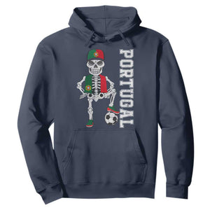 Portugal Soccer Hoodie Skeleton Portuguese Flag Futebol Football Player TS10 Navy Print Your Wear