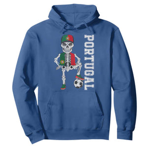 Portugal Soccer Hoodie Skeleton Portuguese Flag Futebol Football Player TS10 Royal Blue Print Your Wear