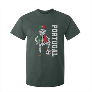 Portugal Soccer T Shirt For Kid Skeleton Portuguese Flag Futebol Football Player TS10 Dark Forest Green Print Your Wear