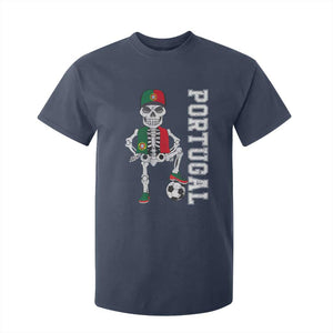 Portugal Soccer T Shirt For Kid Skeleton Portuguese Flag Futebol Football Player TS10 Navy Print Your Wear
