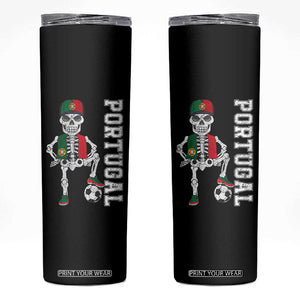 Portugal Soccer Skinny Tumbler Skeleton Portuguese Flag Futebol Football Player TS10 Black Print Your Wear