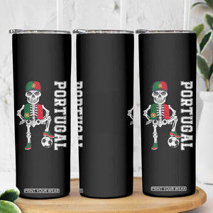 Portugal Soccer Skinny Tumbler Skeleton Portuguese Flag Futebol Football Player TS10 Print Your Wear