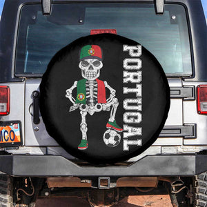 Portugal Soccer Spare Tire Cover Skeleton Portuguese Flag Futebol Football Player TS10 No hole Black Print Your Wear
