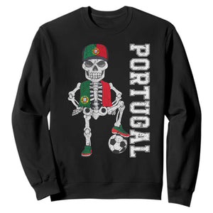 Portugal Soccer Sweatshirt Skeleton Portuguese Flag Futebol Football Player TS10 Black Print Your Wear