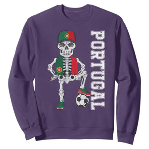 Portugal Soccer Sweatshirt Skeleton Portuguese Flag Futebol Football Player TS10 Purple Print Your Wear