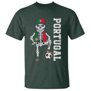 Portugal Soccer T Shirt Skeleton Portuguese Flag Futebol Football Player TS10 Dark Forest Green Print Your Wear