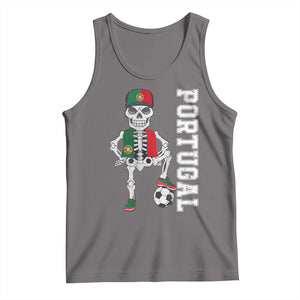Portugal Soccer Tank Top Skeleton Portuguese Flag Futebol Football Player TS10 Deep Heather Print Your Wear