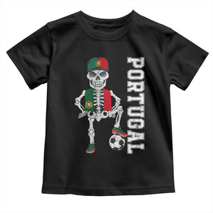 Portugal Soccer Toddler T Shirt Skeleton Portuguese Flag Futebol Football Player TS10 Black Print Your Wear