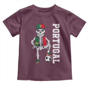 Portugal Soccer Toddler T Shirt Skeleton Portuguese Flag Futebol Football Player TS10 Maroon Print Your Wear