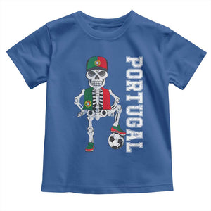 Portugal Soccer Toddler T Shirt Skeleton Portuguese Flag Futebol Football Player TS10 Royal Blue Print Your Wear