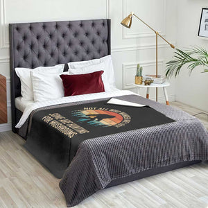 Bigfoot Mushroom Lovers Throw Blanket Retro Sasquatch Fungi Morel Mushroom