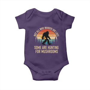 Bigfoot Mushroom Lovers Baby Onesie Retro Sasquatch Fungi Morel Mushroom