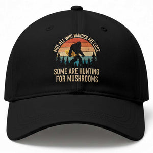 Bigfoot Mushroom Lovers Baseball Cap Retro Sasquatch Fungi Morel Mushroom