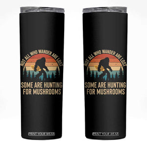 Bigfoot Mushroom Lovers Skinny Tumbler Retro Sasquatch Fungi Morel Mushroom