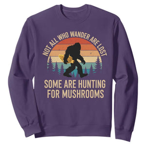 Bigfoot Mushroom Lovers Sweatshirt Retro Sasquatch Fungi Morel Mushroom