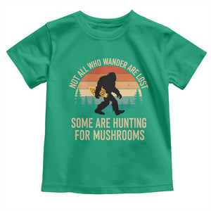 Bigfoot Mushroom Lovers Toddler T Shirt Retro Sasquatch Fungi Morel Mushroom