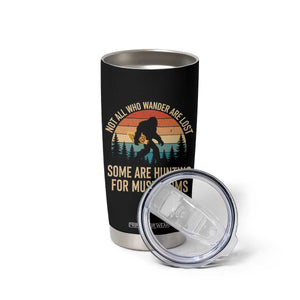 Bigfoot Mushroom Lovers Tumbler Cup Retro Sasquatch Fungi Morel Mushroom