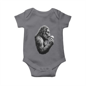 Bigfoot Mushroom Baby Onesie Vintage Sasquatch Art Mystical Nature Lover Retro