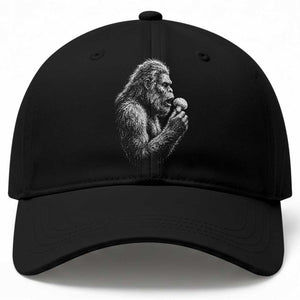 Bigfoot Mushroom Baseball Cap Vintage Sasquatch Art Mystical Nature Lover Retro