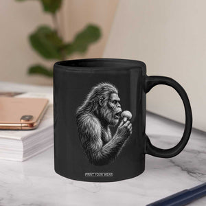 Bigfoot Mushroom Coffee Mug Vintage Sasquatch Art Mystical Nature Lover Retro