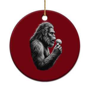 Bigfoot Mushroom Ceramic Ornament Vintage Sasquatch Art Mystical Nature Lover Retro