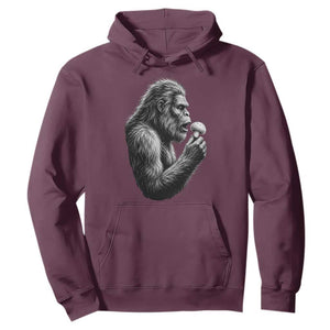 Bigfoot Mushroom Hoodie Vintage Sasquatch Art Mystical Nature Lover Retro