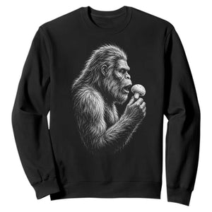 Bigfoot Mushroom Sweatshirt Vintage Sasquatch Art Mystical Nature Lover Retro
