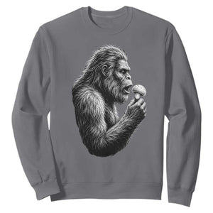 Bigfoot Mushroom Sweatshirt Vintage Sasquatch Art Mystical Nature Lover Retro