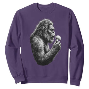 Bigfoot Mushroom Sweatshirt Vintage Sasquatch Art Mystical Nature Lover Retro