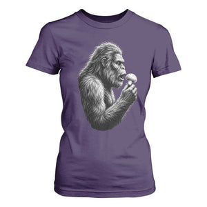 Bigfoot Mushroom T Shirt For Women Vintage Sasquatch Art Mystical Nature Lover Retro