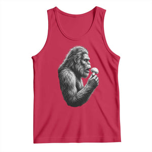 Bigfoot Mushroom Tank Top Vintage Sasquatch Art Mystical Nature Lover Retro