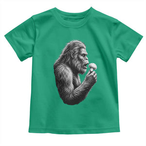 Bigfoot Mushroom Toddler T Shirt Vintage Sasquatch Art Mystical Nature Lover Retro