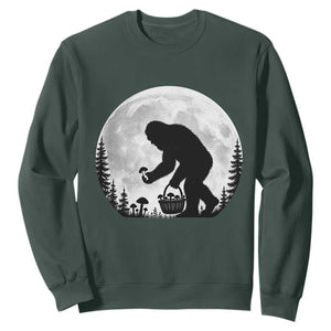 Bigfoot Mushroom Hunter Sweatshirt Vintage Sasquatch Art Mystical Nature Lover Retro Full Moon