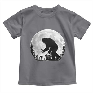 Bigfoot Mushroom Hunter Toddler T Shirt Vintage Sasquatch Art Mystical Nature Lover Retro Full Moon