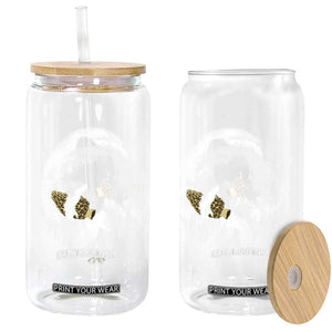 Bigfoot with Morel Mushroom Glass Can Sasquatch Fungi Full Moon Silhouette Graphic