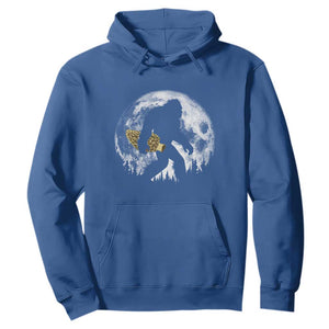 Bigfoot with Morel Mushroom Hoodie Sasquatch Fungi Full Moon Silhouette Graphic