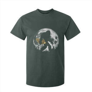 Bigfoot with Morel Mushroom T Shirt For Kid Sasquatch Fungi Full Moon Silhouette Graphic