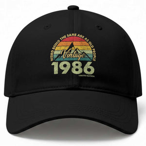 40th Birthday Baseball Cap Vintage 1986 Weird Being the Same Age as Old People 40 Year Old Gift