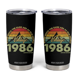 40th Birthday Tumbler Cup Vintage 1986 Weird Being the Same Age as Old People 40 Year Old Gift