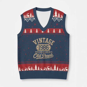 40th Birthday V-Neck Knit Sweater Vest Vintage 1986 40 Year Old Gift Weird Being the Same Age as Old People