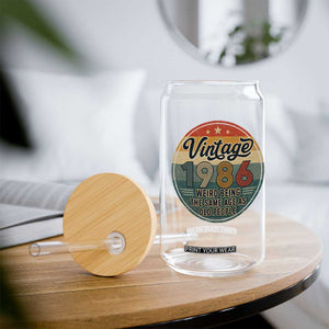 Vintage 1986 40th Birthday Glass Can 40 Year Old Gift Weird Being the Same Age as Old People